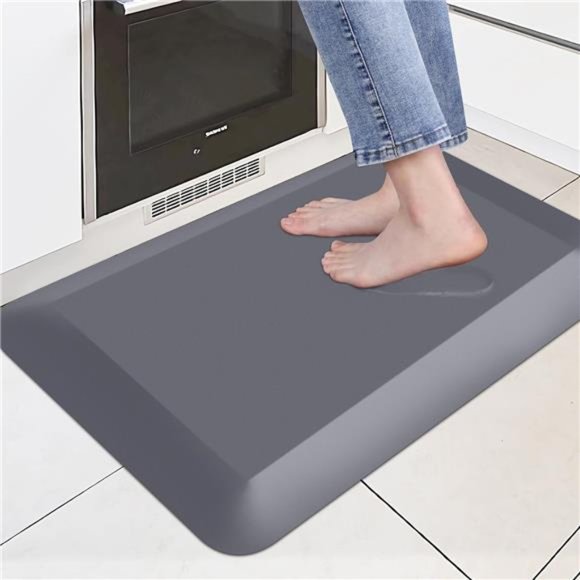 4/5 Inch Thick Kitchen Rugs Cushioned Anti Fatigue Non-Skid Washable Rug Grey - Picture 1 of 7